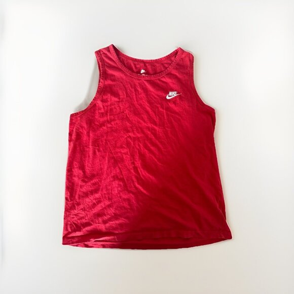 The Nike Tee Tank Top T-shirt Mens L Red USA 100% Cotton Gym Athletic Minimal - Picture 1 of 8